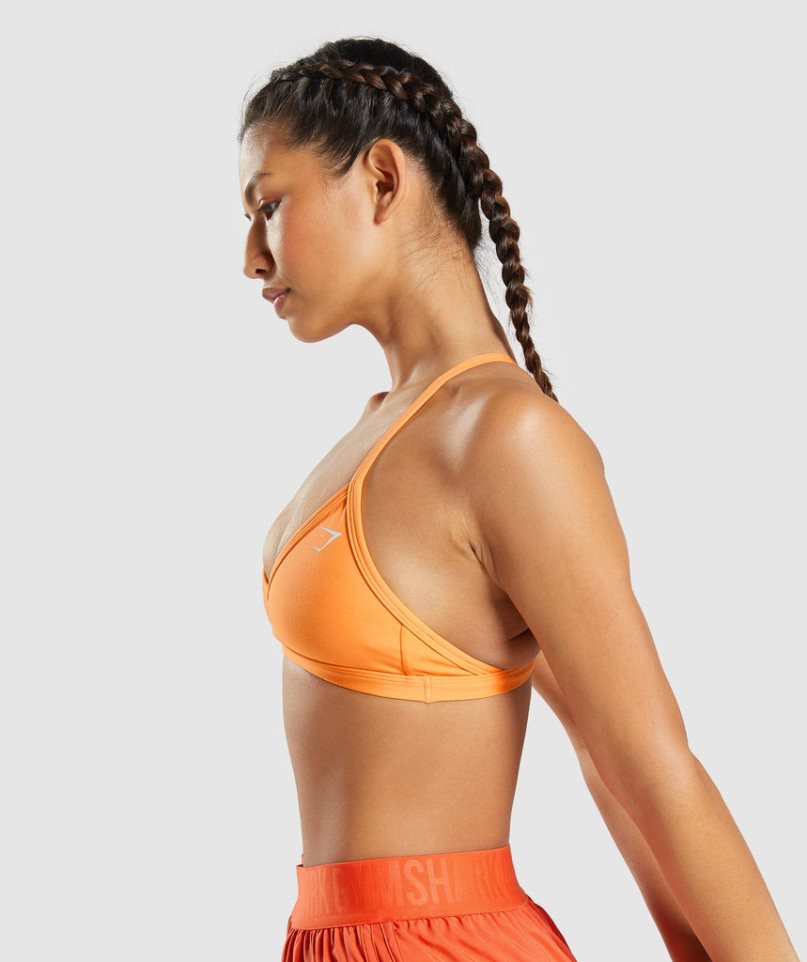 Women's Gymshark Minimal Sports Bra Orange | NZ 8ZQBIV